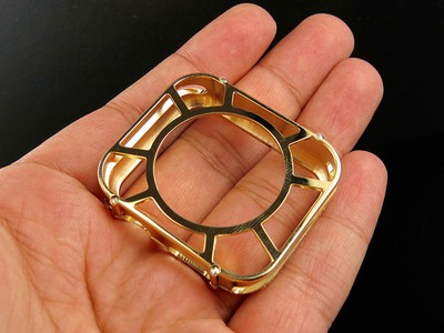 Pre-owned Jewelry Unlimited Apple I Watch Genuine Diamond Yellow Gold Watch 42mm Bezel Capsule Case 2.50ct.