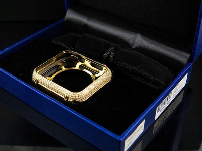 Pre-owned Jewelry Unlimited Apple I Watch Genuine Diamond Yellow Gold Watch 42mm Bezel Capsule Case 2.50ct.