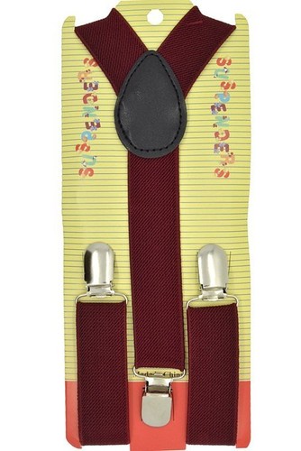 Kids-Burgundy-Maroon-Y-Back-Adjustable-Suspenders-16-5-27-Burgundy-Suspenders
