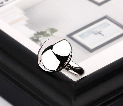 WOMEN FASHION RING WHITE RHODIUM PLATED STAMP RING BEST GIFT EVERYDAY