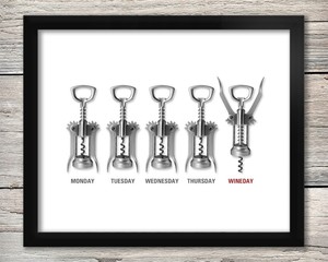 Funny-Wine-Poster-Wall-Art-Tgif-Corkscrew-art-Humor-poster-8x10-inches