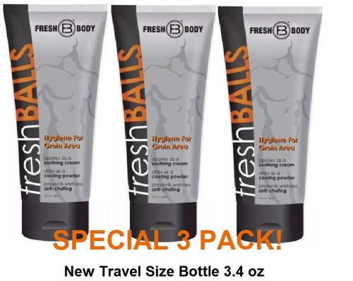 Fresh Balls NEW SIZE Bottle 3.4 oz! * 3 PACK * TRAVEL SIZE Fresh Balls!
