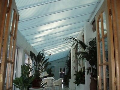 PLEATED ROOF LEAN TO CONSERVATORY WHITE & CREAM BLINDS