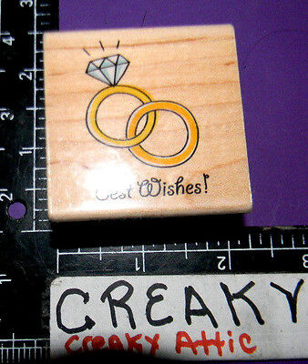 WEDDING RINGS BEST WISHES RUBBER STAMP HAMPTON (Best Rubber Wedding Ring)