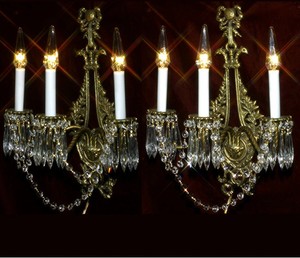 Vintage Bronze sconces wall Chandelier Sconces vintage  French Brass wall Crystal head bird chandelier