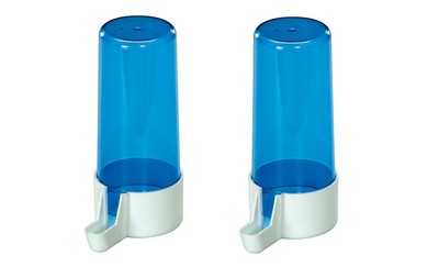 2x Bird Clear Plastic Water Fountain Drinking ...
