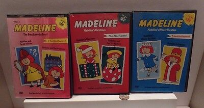 3 DVD Lot ANIMATED MADELINE - Best Episodes Ever 2, Christmas & Winter Vacation