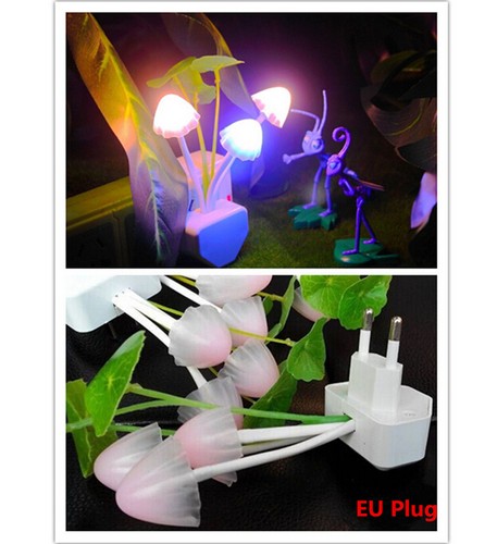 EU Plug Color Changing LED Mushroom Light ...