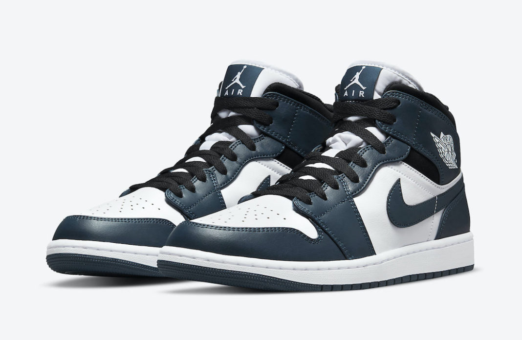 ナイキ エアジョーダン 1 Mid Armory Navy Teal White Black Men's