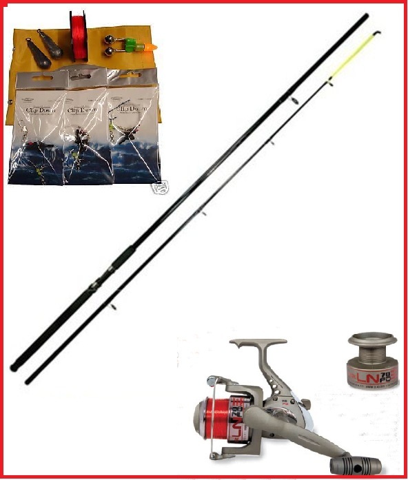 Sea Fishing Beach Pier Rock Starter Set / Kit Rod Reel Tackle Rigs Weights eBay