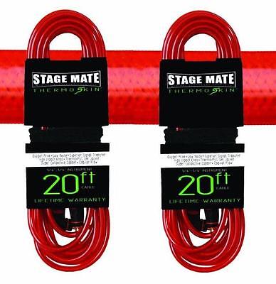 (2) NEW STAGE MATE CCTS-20 THERMO-SKIN 20' GUITAR CABLE RED BEST
