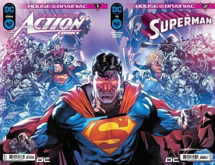 Action Comics #1064 & Superman #13 Cover A Connecting Set (House of Brainiac)