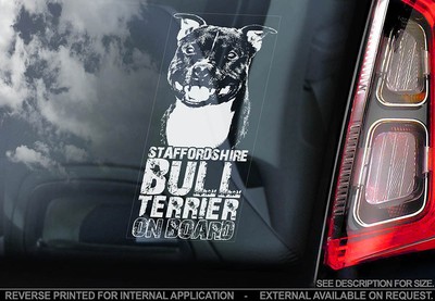 StaffordshireBullTerrier - Car Window Sticker - Dog ...