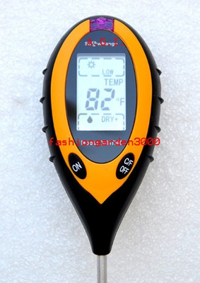 4-in1 PROFESSIONAL LCD TEMPERATURE MOISTURE SUNLIGHT PH ...