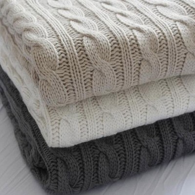 Quality Soft Throw/Blanket.Cable Knit Twisted,3 Colors Grey ...