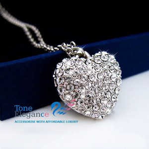 Details about 18k white gold gf heart locket solid ladies Necklace ...