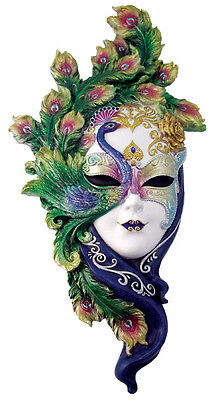Art Deco Lady Peacock Venetian Mask Wall ...