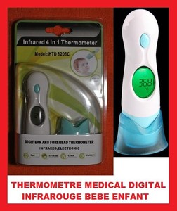 THERMOMETRE MEDICAL DIGITAL INFRAROUGE BEBE ENFANT FRONT OREILLE ENVOI