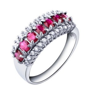 ... Gold-925-Sterling-Silver-Birthstone-Women-Engagement-Natural-Ruby-Ring