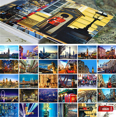 LOTS 30PCS London UK City View Postcards Street Travel Landscape Post Card Bulk