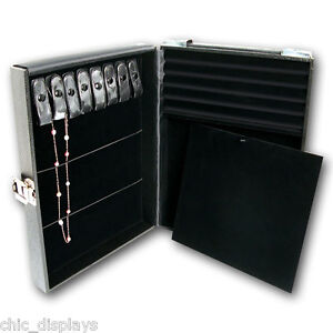 jewelry case attache display salesman buckle handle side