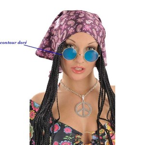 sur LUNETTES Rondes BLEU Hippie Déguisement Homme Femme Costume Disco