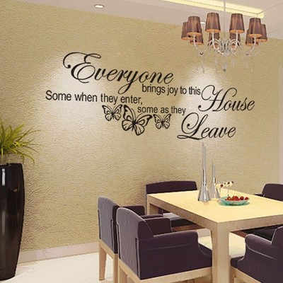 Removable Butterfly Art Vinyl Quote Mural Decal ...