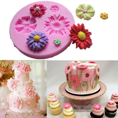 Silicone 3D Flower Fondant Cake Chocolate Sugarcraft ...