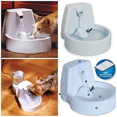 Pet Fountain Dog Cat Drinking Filter Filtered ...