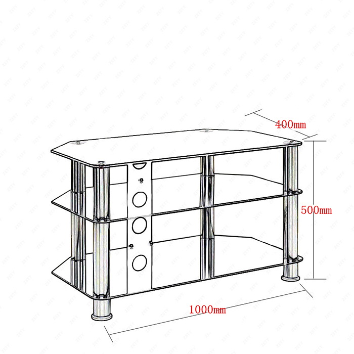 Details about Panana Black Glass Stainless Steel TV Stand Table for 32 