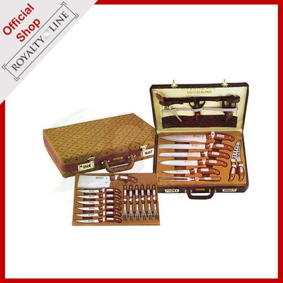 Set utensili da cucina Royalty Line 25 pezzi con valigia in pelle