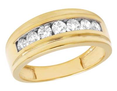 Pre-owned Jewelry Unlimited 10k Yellow Gold Diamond Channel Wedding Band Ring 0.8 Ct 9mm