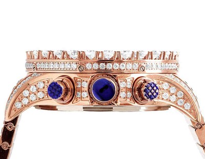 Pre-owned Jewelry Unlimited Mens  Rose Gold Simulated Hip Hop Diamond Watch 48mm Br-04