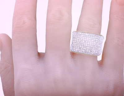 Pre-owned Jewelry Unlimited 10k White Gold Men's Pave Eternity Genuine Diamond Pinky Ring Band 0.6 Ct 14mm