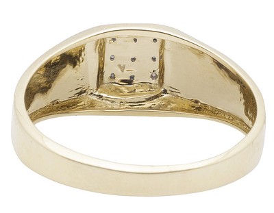 Pre-owned Jewelry Unlimited 10k Yellow Gold Men's Real Diamond Matte Wedding Engagement Ring 0.05ct 9mm