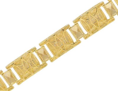 Pre-owned Jewelry Unlimited Yellow Gold Plated Genuine Diamond Designer Men's Custom Bracelet 1 1/5 Ct 8.5"
