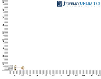 Pre-owned Jewelry Unlimited Men's Ladies 10k Yellow Gold Genuine Diamond Square Studs Earrings .25ct 6mm In H-i