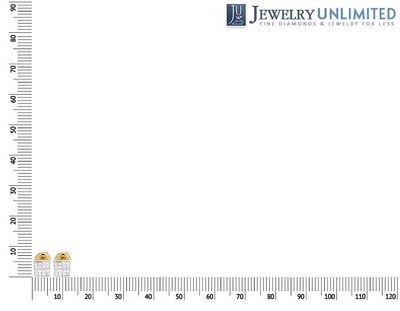 Pre-owned Jewelry Unlimited 14k Yellow Gold Invisible Princess Square Real Diamond Stud Earrings 0.50ct 5mm