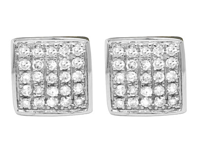 Pre-owned Jewelry Unlimited Men's Ladies 10k Yellow Gold Genuine Diamond Square Studs Earrings .25ct 6mm In H-i
