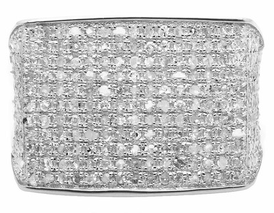 Pre-owned Jewelry Unlimited 10k White Gold Men's Pave Eternity Genuine Diamond Pinky Ring Band 0.6 Ct 14mm