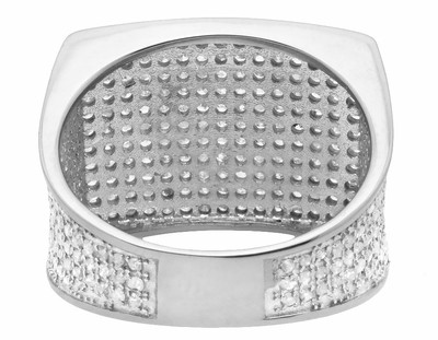 Pre-owned Jewelry Unlimited 10k White Gold Men's Pave Eternity Genuine Diamond Pinky Ring Band 0.6 Ct 14mm