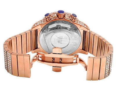 Pre-owned Jewelry Unlimited Mens  Rose Gold Simulated Hip Hop Diamond Watch 48mm Br-04