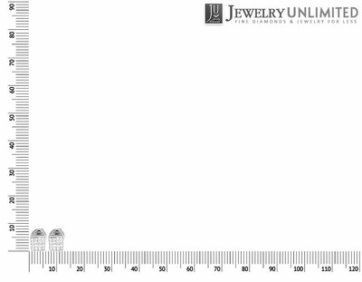 Pre-owned Jewelry Unlimited 14k White Gold Invisible Princess Square Real Diamond Stud Earrings 0.50ct 5mm