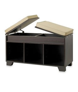 Real Simple Split Top Bench Storage Unit in Espresso I W | eBay