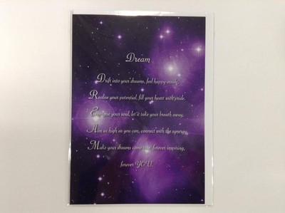 Dream - Spiritual and Inspirational Greetings Card, 5 x 7 inches