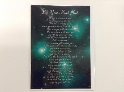Lift Your Head High - Spiritual and Inspirational Greetings Card, 5 x 7 inch