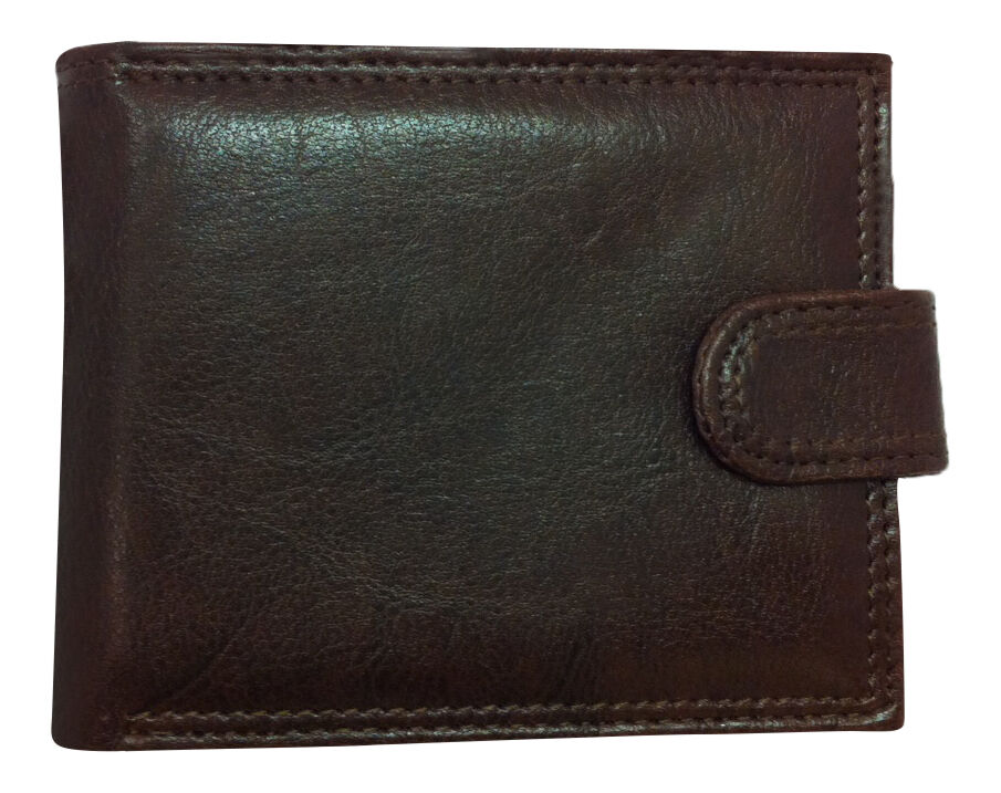 SANTOS DESIGNER MENS BROWN FAUX LEATHER BIFOLD WALLET SOFT WITH ZIP COMPARTMENT | eBay