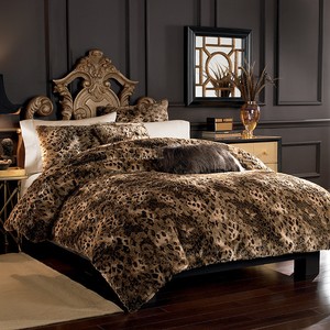 Lynx Faux Fur 3 PC King Duvet Cover Set New
