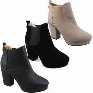 cream mid heel boots