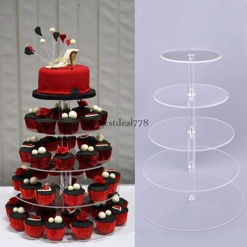 Crystal Clear Acrylic Round Cake Cupcake Stand ...